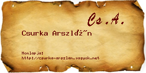 Csurka Arszlán névjegykártya